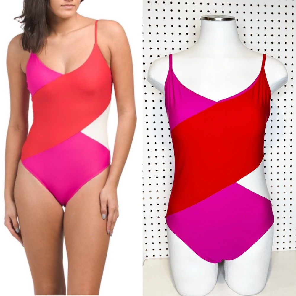 Summersalt Red and Pink One Piece Marina Swimsuit